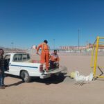 تسطیح و خط کشی زمین ورزشی جنب پارک الهیه توسط حوزه خدمات شهری منطقه ۱ با راهنمایی اقای کاظمی مسئول ورزشی شهرداری